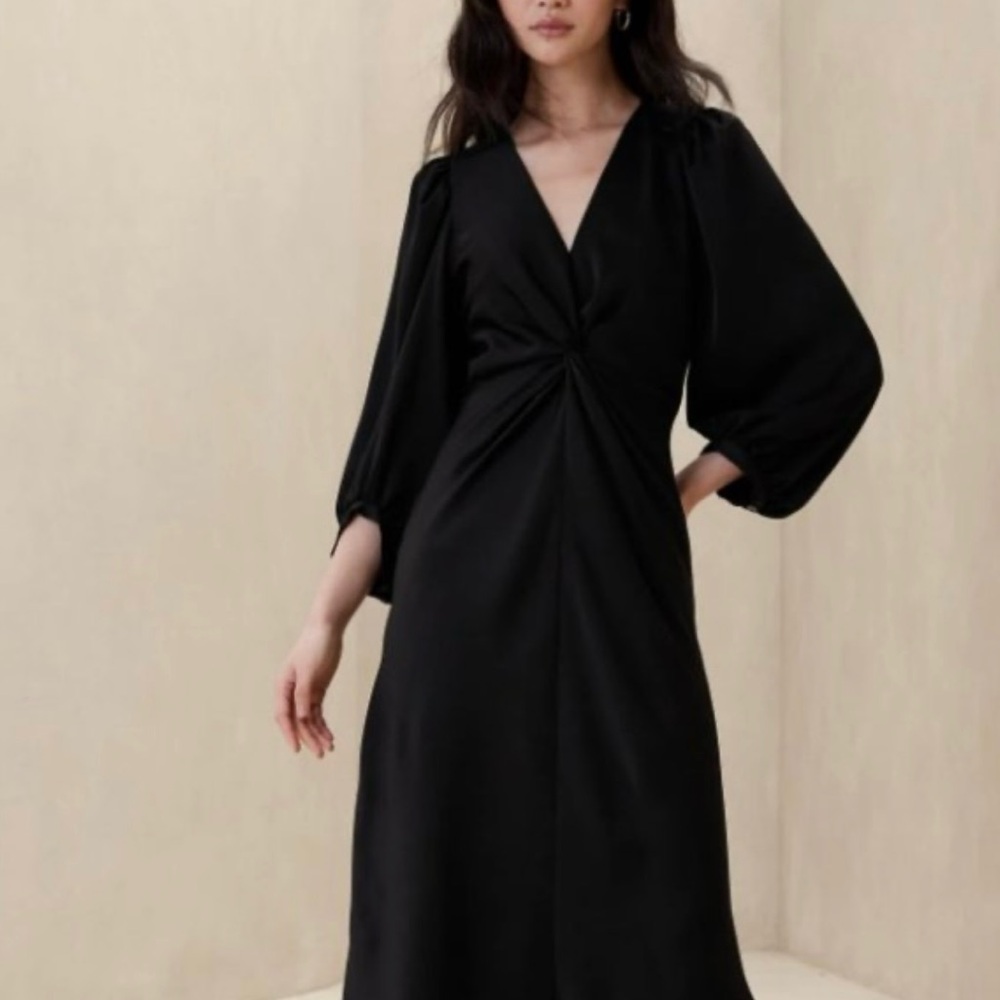 Banana Republic Black Silk Maxi Dress